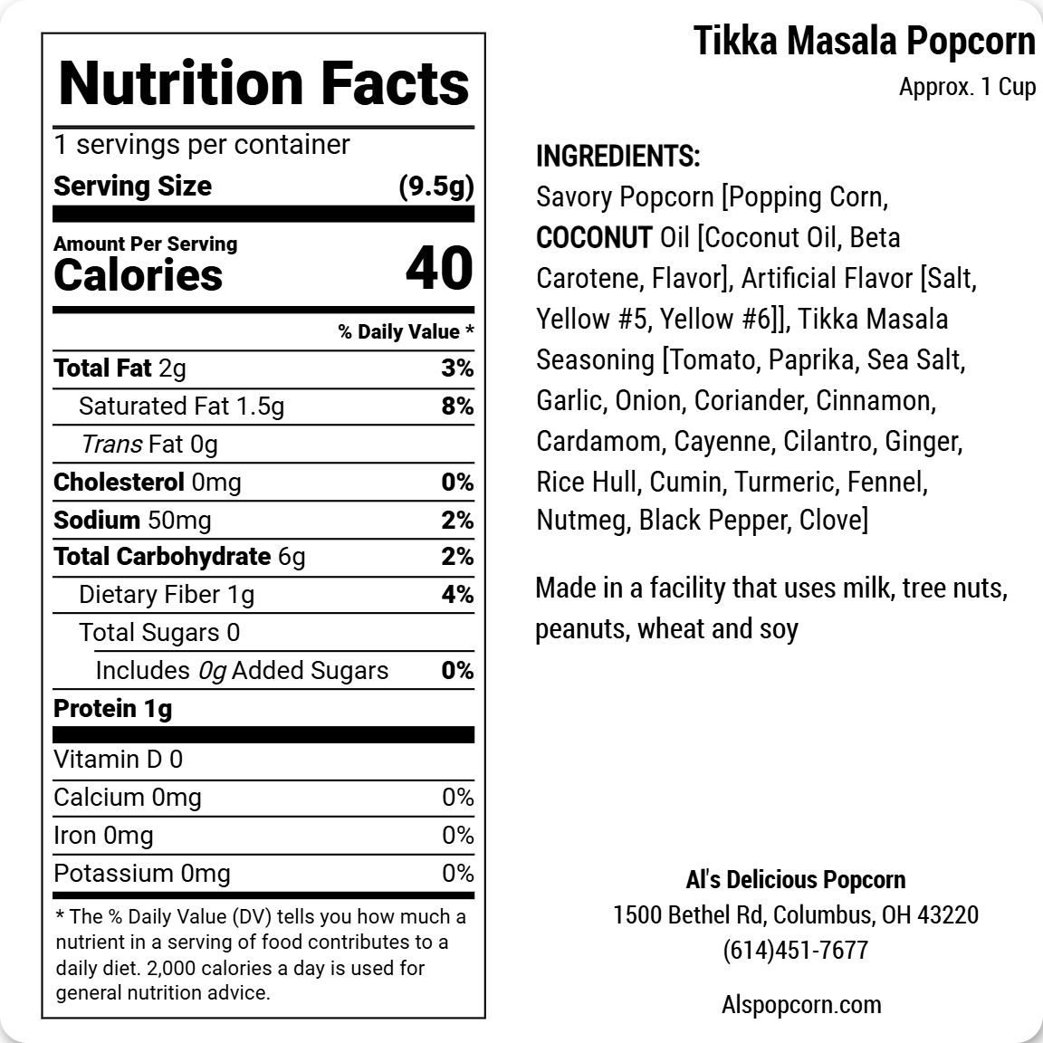 Tikka Masala Popcorn (Hot)