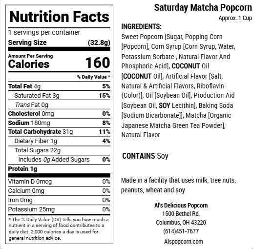 Saturday Matcha Popcorn