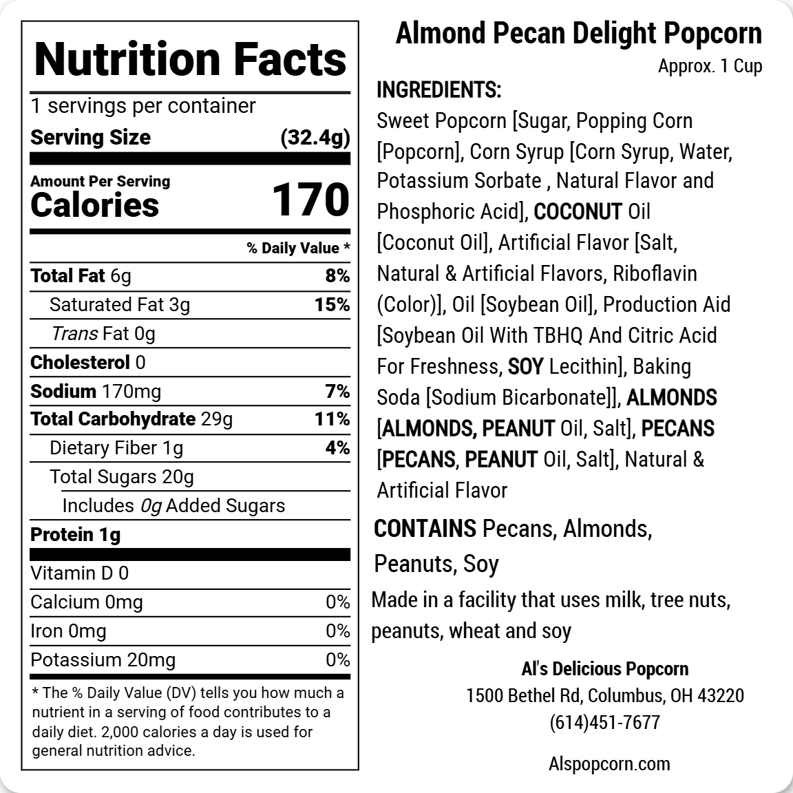 Almond Pecan Delight Popcorn