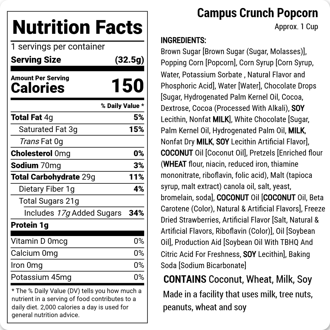 Campus Crunch Popcorn (Available only for shipment or pickup at our Cincinnati location)