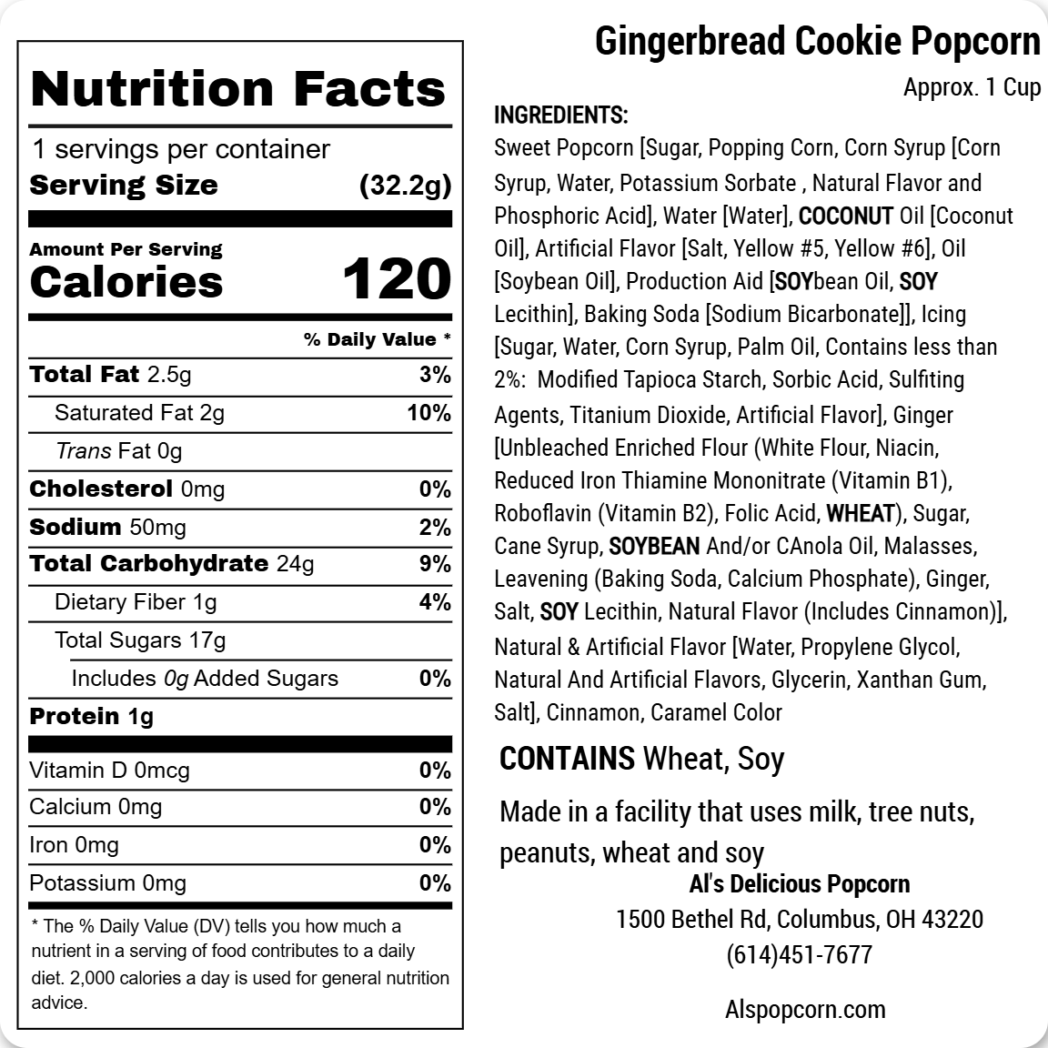 Gingerbread Cookie Popcorn