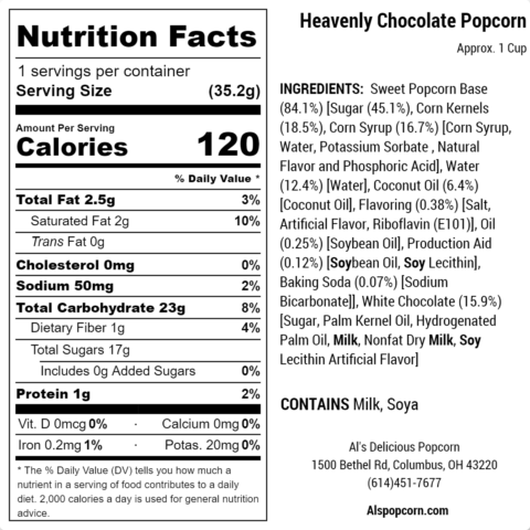 Heavenly Chocolate | Al's Delicious Popcorn